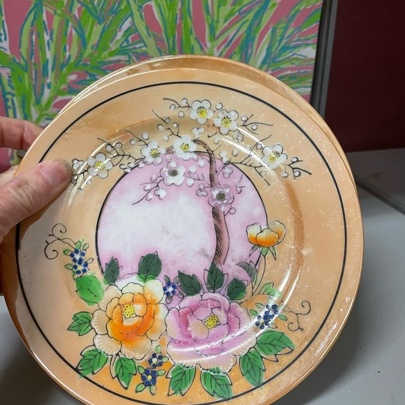 Vintage-Hand Painted CeramicCruetSet,1920's Japan,serving dish(2),cups/saucers 4 - Picture 5 of 16